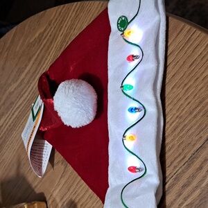 Festive Red Santa Hat with Lights/ BUNDLE ONLY